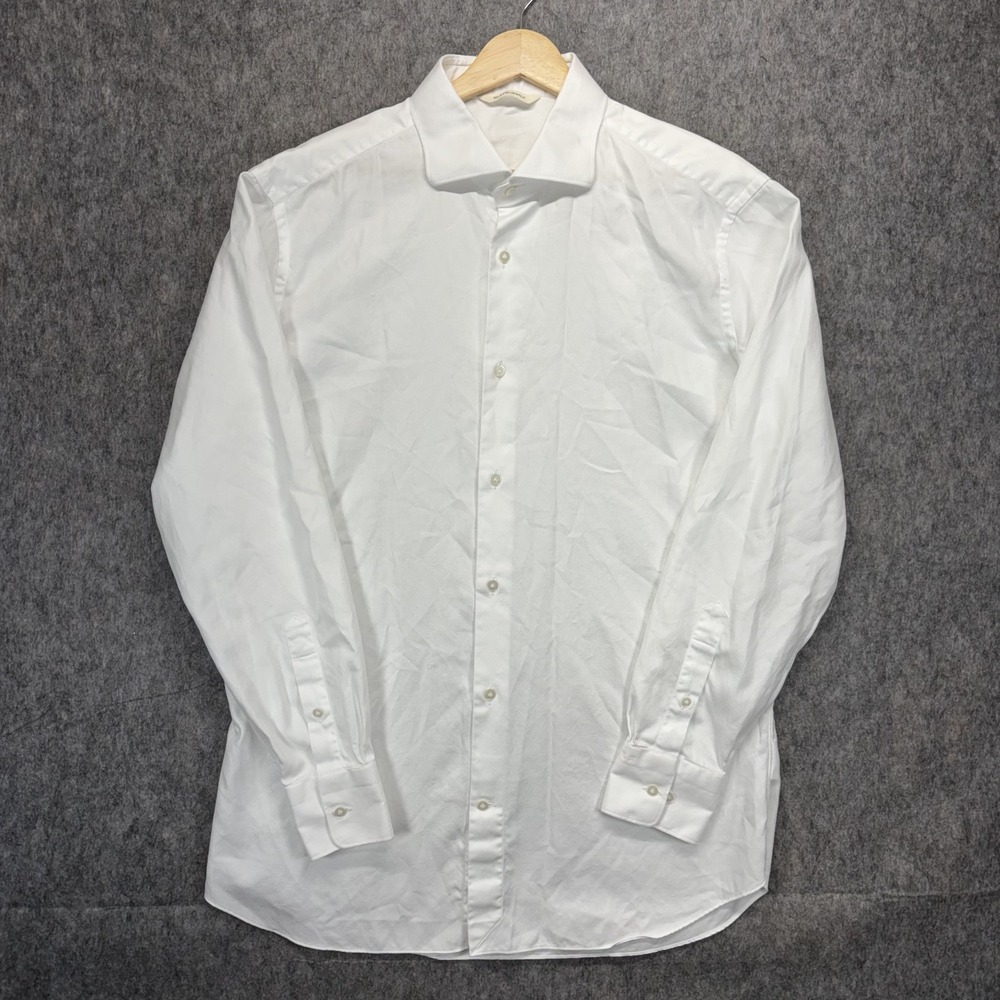 Suitsupply Traveller Shirt Men's 24x32 White Cotton Dress Button Up Cotton